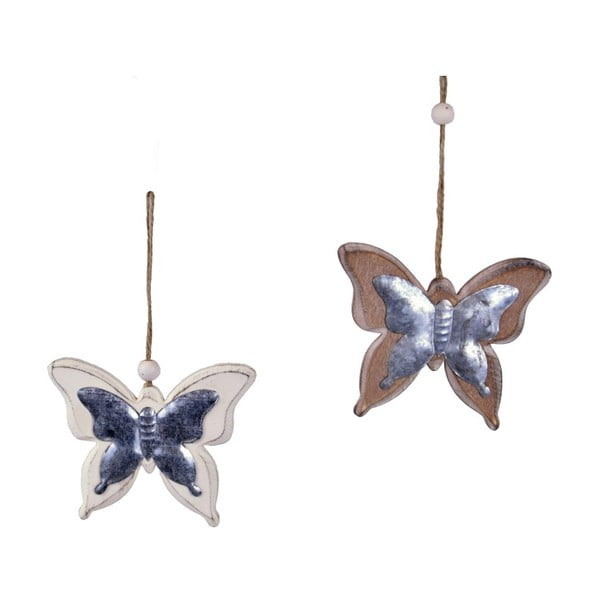 Set 2 decorațiuni în formă de fluture Ego Dekor, 11 x 9,5 cm