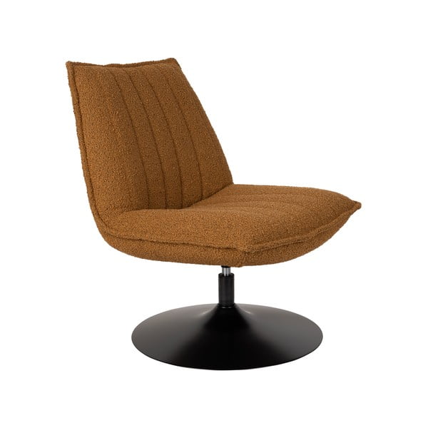 Fotoliu galben ocru cu tapițerie din stofă bouclé Jax – White Label