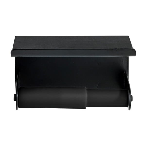 Suport de perete pentru hârtie igienică și telefon Wenko Classic Plus, negru-image-2