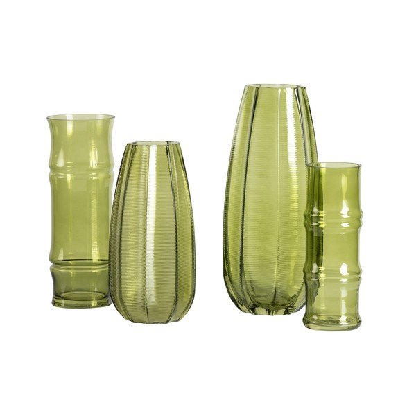 Vază din sticlă WOOOD Kali, înălțime 28 cm, verde-image-2