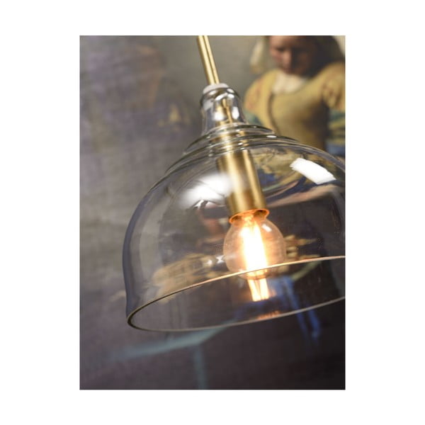 Lustră aurie cu abajur din sticlă ø 20 cm Brussels – it's about RoMi-image-1