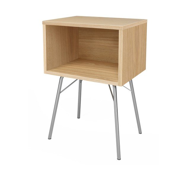 Noptieră în culoare naturală cu aspect de lemn de stejar Rayburn – Woodman-image-2