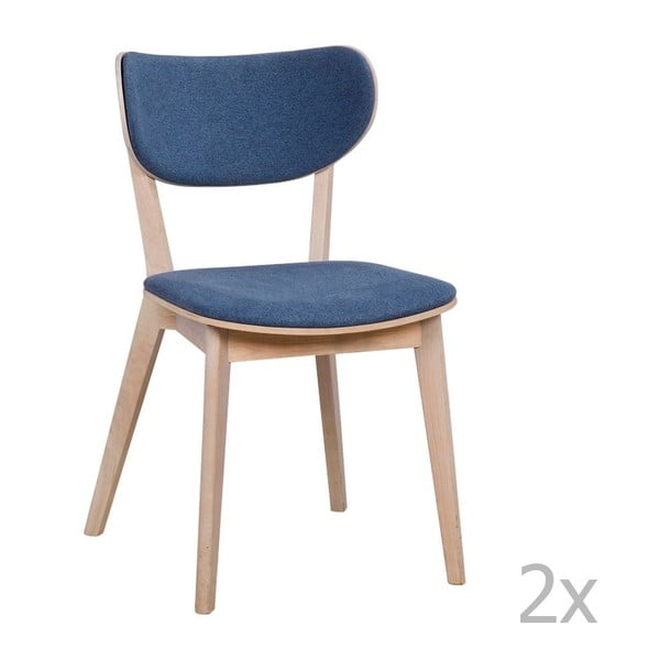 Set 2 scaune din lemn de stejar  Folke Cato, albastru
