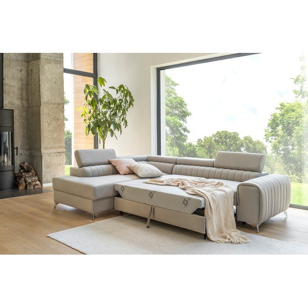 Colțar galben extensibil/cu spațiu de depozitare cu tapițerie din catifea (cu colț pe partea dreaptă/în formă de ”L”) Laurence – ELTAP-image-3