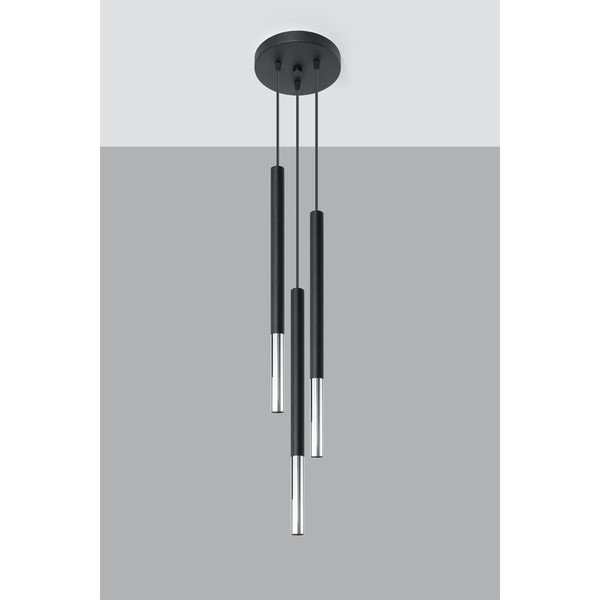 Lustră neagră/argintie din metal ø 20 cm Asarot – Sollux-image-3