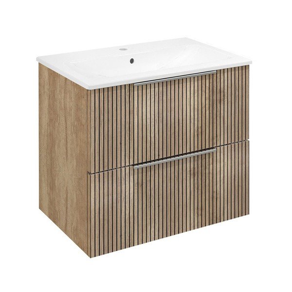 Dulap fără chiuvetă în culoare naturală suspendat cu aspect de lemn de stejar 58x54 cm Cirasa – Sapho