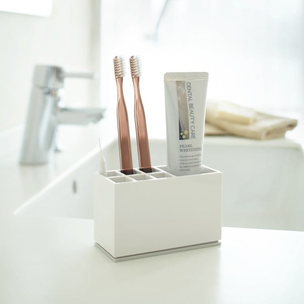 Suport pentru periuțe de dinți YAMAZAKI Mist, alb-image-1
