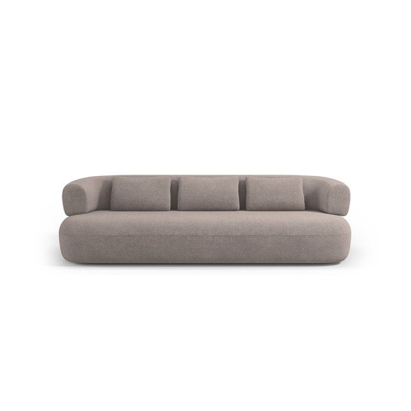 Canapea maro deschis cu tapițerie din țesătură bouclé 200 cm Jenny – Micadoni -image-3