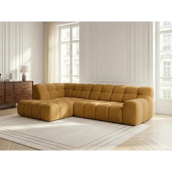 Colțar galben extensibil/cu reglaj electric al șezutului (cu colț pe partea stângă/în formă de ”L”) Andre – Bobochic Paris-image-4