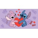 Prosop  pentru copii mov din bumbac 70x140 cm Lilo and Stitch "Kiss" – Jerry Fabrics