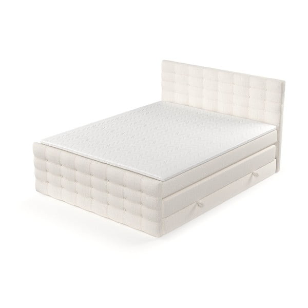 Pat boxspring crem cu spațiu de depozitare 200x200 cm Blend – Maison de Rêve-image-3