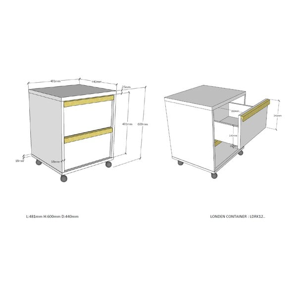 Dulap pentru copii alb 48x60 cm London – Vipack-image-2