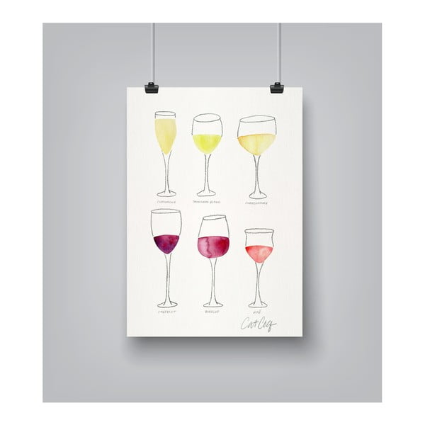 Poster Americanflat Americanflat Wine Glass Collection, 30 x 42 cm