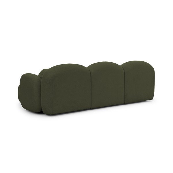 Colțar verde cu tapițerie din țesătură bouclé (cu colț pe partea dreaptă/cu șezlong) Orbit – Ropez-image-3