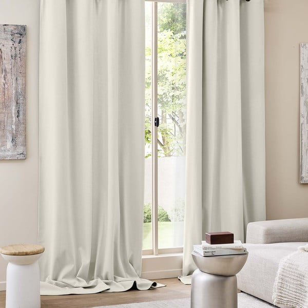 Draperie bej termoizolantă din catifea reiată 140x260 cm Madison – douceur d'intérieur-image-3