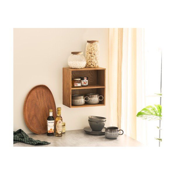 Raft în culoare naturală etajat din lemn de stejar 18 cm Townsville – House Nordic-image-2