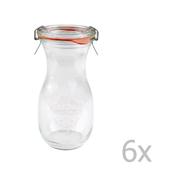 Set 6 sticle pentru suc natural Weck, 290 ml
