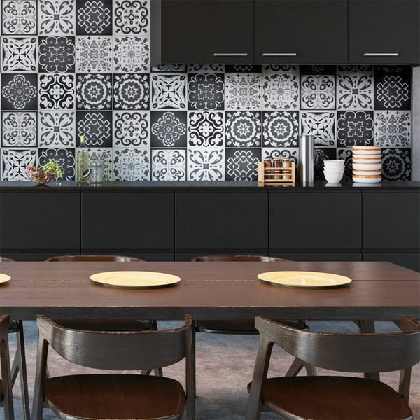 Set 12 autocolante de perete Ambiance Tiles Gray Cement Rimini, 20 x 20 cm