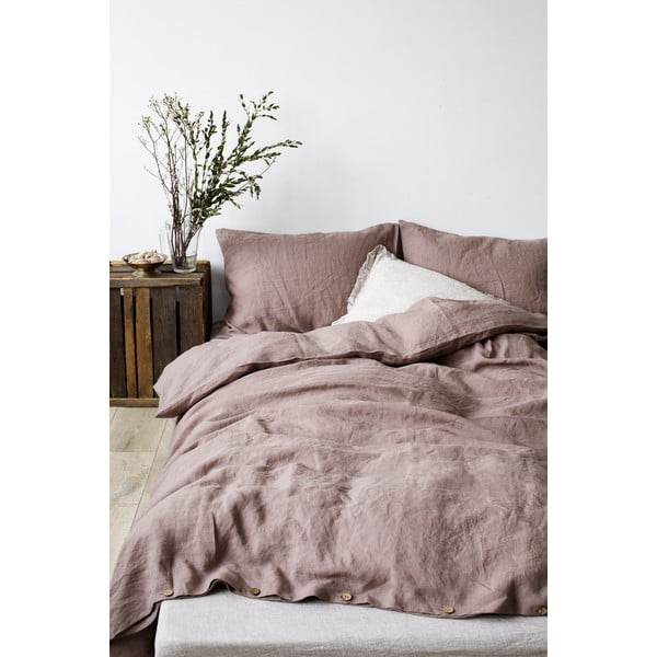 Husă pentru pilotă din in Linen Tales, 200 x 220 cm, violet purpuriu-image-2