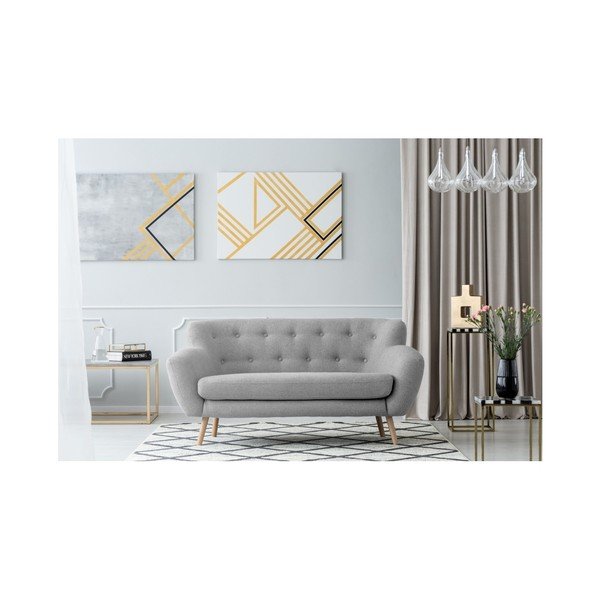 Canapea cu 2 locuri Kooko Home Pop, gri deschis -image-1