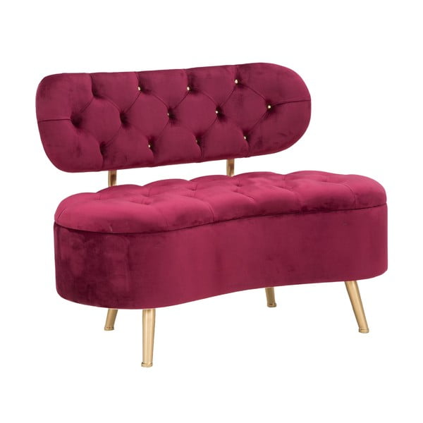 Canapea cu spațiu pentru depozitare Mauro Ferretti Curva, roșu vișiniu
