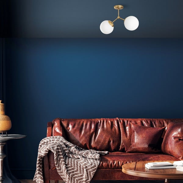 Plafonieră albă/alămie cu abajur din sticlă 15x44 cm Damar – Opviq lights-image-4