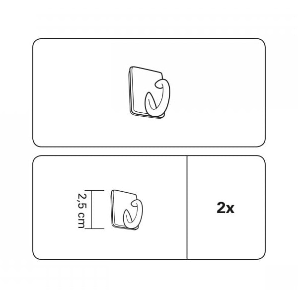 Cârlige autoadezive pentru tija de perdele în set de 2 - Gardinia-image-1