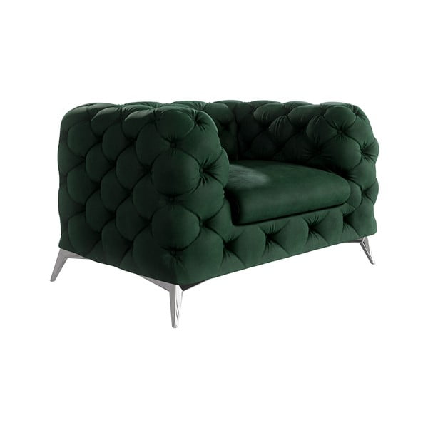 Fotoliu verde închis cu tapițerie din catifea Chelsea – Ropez