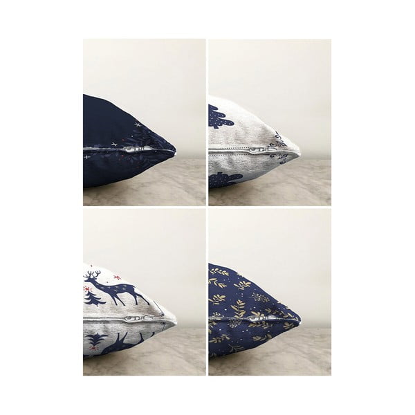 Fețe de pernă 4 buc. 43x43 cm  cu model de Crăciun Blue Christmas – Mila Home-image-2