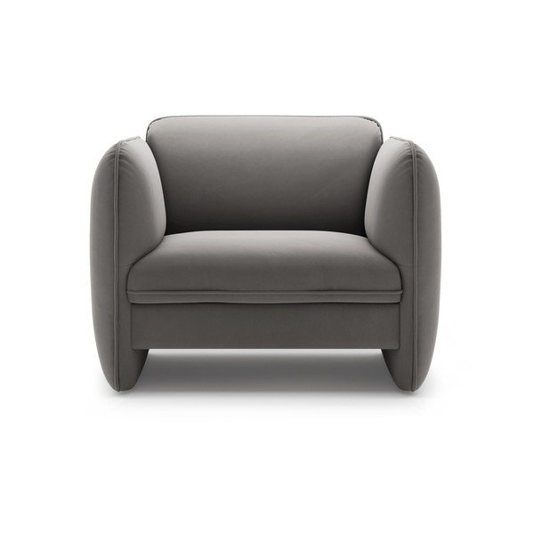 Fotoliu gri închis cu tapițerie din catifea Georgia – Micadoni -image-2