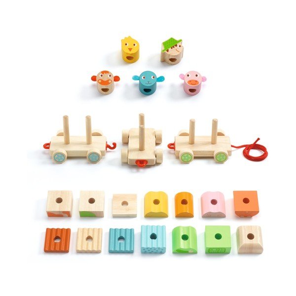 Tren din lemn pentru copii Djeco FarmTrain-image-2