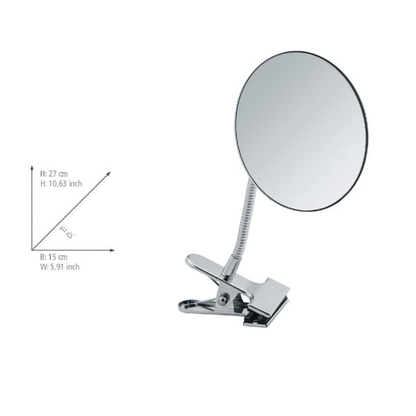 Oglindă cosmetică (5x) de mărire ø 15 cm Clip – Wenko-image-3