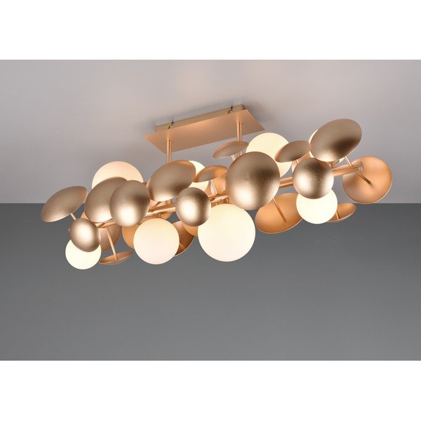 Plafonieră alb-auriu  cu abajur din sticlă 76x22 cm Bubble – Trio Select-image-1