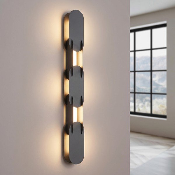 Aplică de perete neagră LED din metal CHAIN – Thoro-image-1