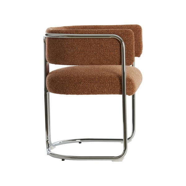 Scaun de sufragerie maro deschis cu cotiere tapițat Adante – Light & Living-image-4