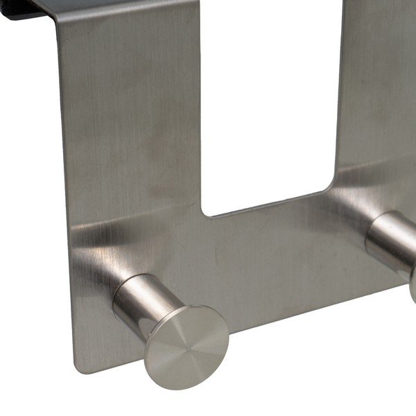 Cuier de ușă argintiu mat din metal 13 cm – Casa Selección-image-1