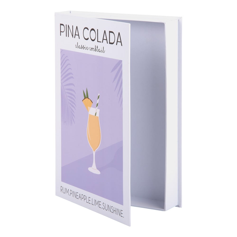 Cutie de depozitare albă/mov din hârtie decorativă 18x4x25 cm Pina Colada – PT LIVING