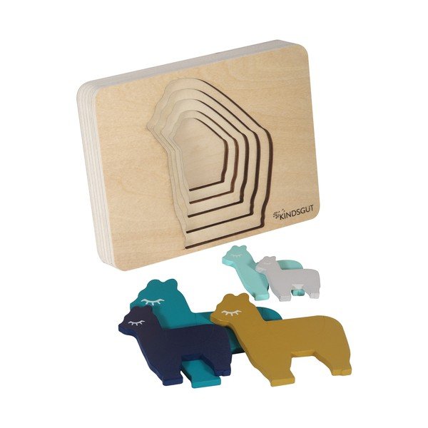 Puzzle din lemn pentru copii Kindsgut Lama-image-4