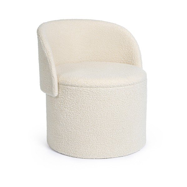 Puf crem cu tapițerie din țesătură bouclé Anthea – Yes Everyday