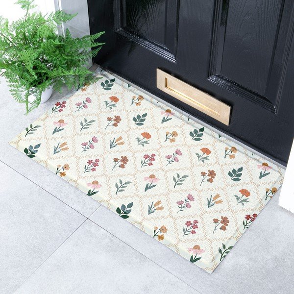 Covoraș de intrare din PVC 40x70 cm Vintage Floral Stamp – Artsy Doormats-image-1