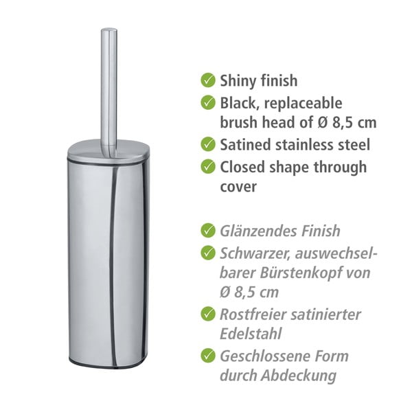 Perie de toaletă Wenko Alassio, argintiu-image-2