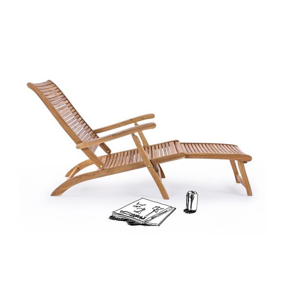 Șezlong de grădină în culoare naturală din lemn masiv Noemi – Bizzotto-image-2
