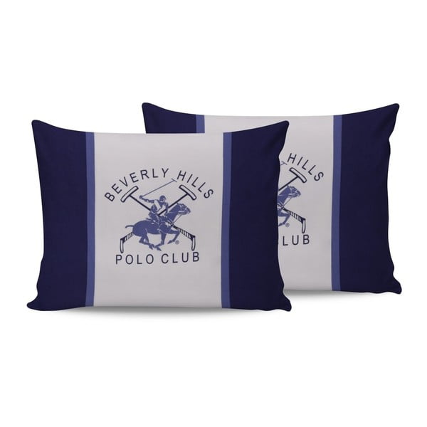 Set 2 perne din bumbac Polo Club Blue, 50 x 70 cm