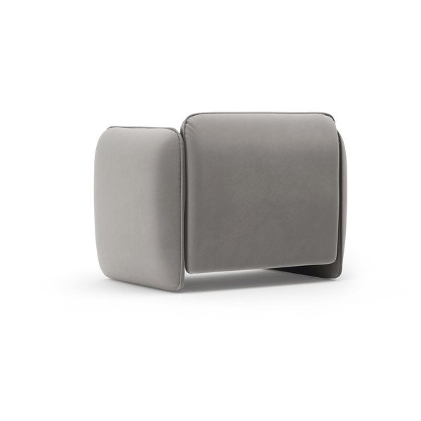 Fotoliu gri închis cu tapițerie din catifea Georgia – Micadoni -image-3