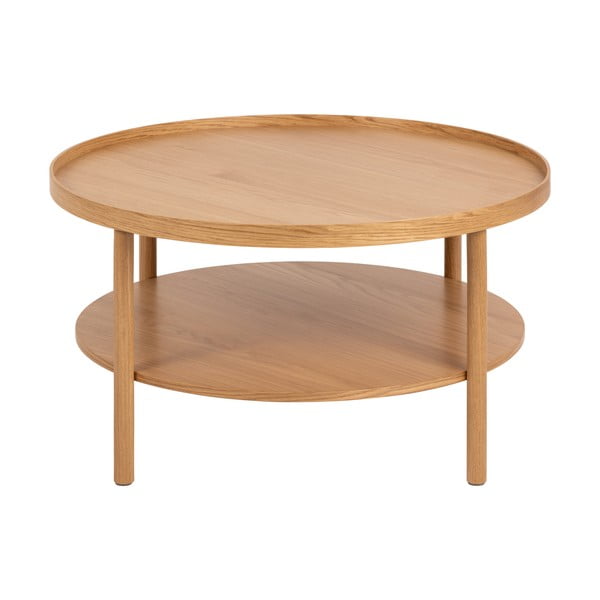 Măsuță de cafea în culoare naturală rotundă cu aspect de lemn de stejar ø 80 cm Banbury – Actona-image-4