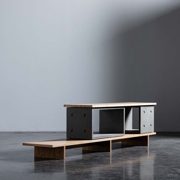 Comodă din beton Lyon Béton Dice, 230 x 58 cm-image-1