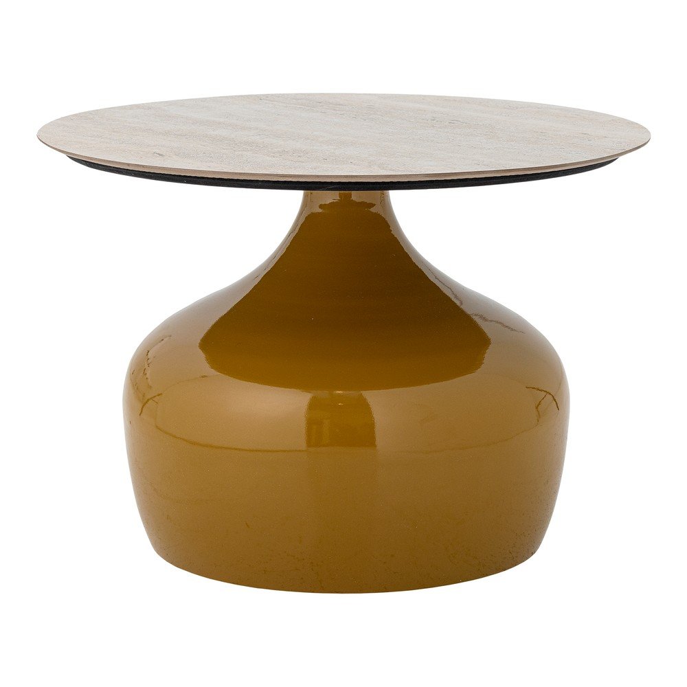 Măsuță de cafea galbenă rotundă cu blat ceramic ø 60 cm Lecco – Bloomingville