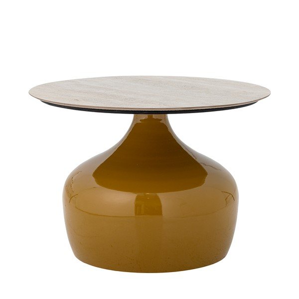 Măsuță de cafea galbenă rotundă cu blat ceramic ø 60 cm Lecco – Bloomingville
