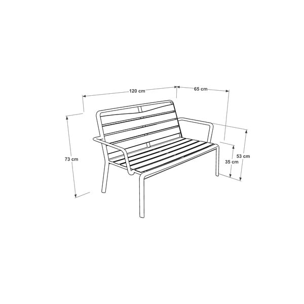Bancă de grădină gri din metal Spring – Ezeis-image-4