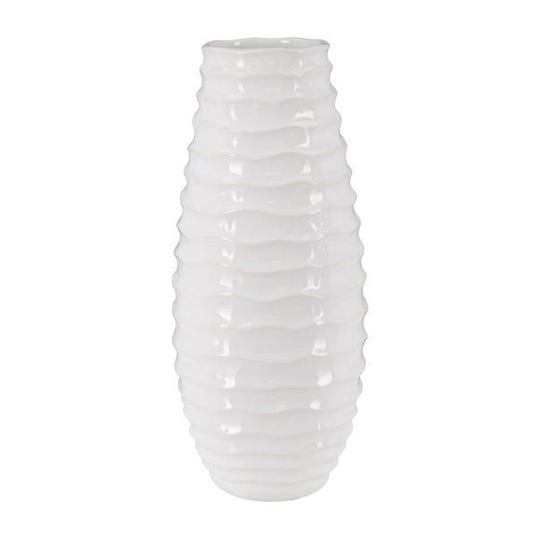 Vază din ceramică Mauro Ferretti Waves, 13 x 30,5 cm, alb